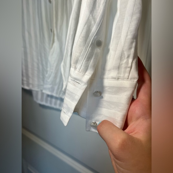 Intermix Gretchen Striped Button-Down Shirt - Picture 8 of 9